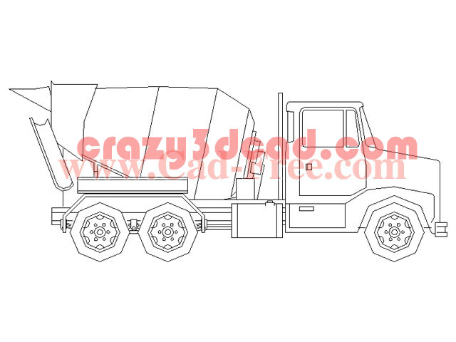 Cement truck CAD blocks